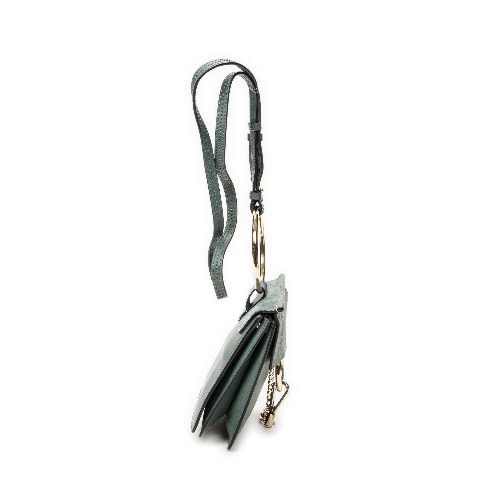 Shoulder Bag Small Faye Bracelet Bag Green Calfskin Leather