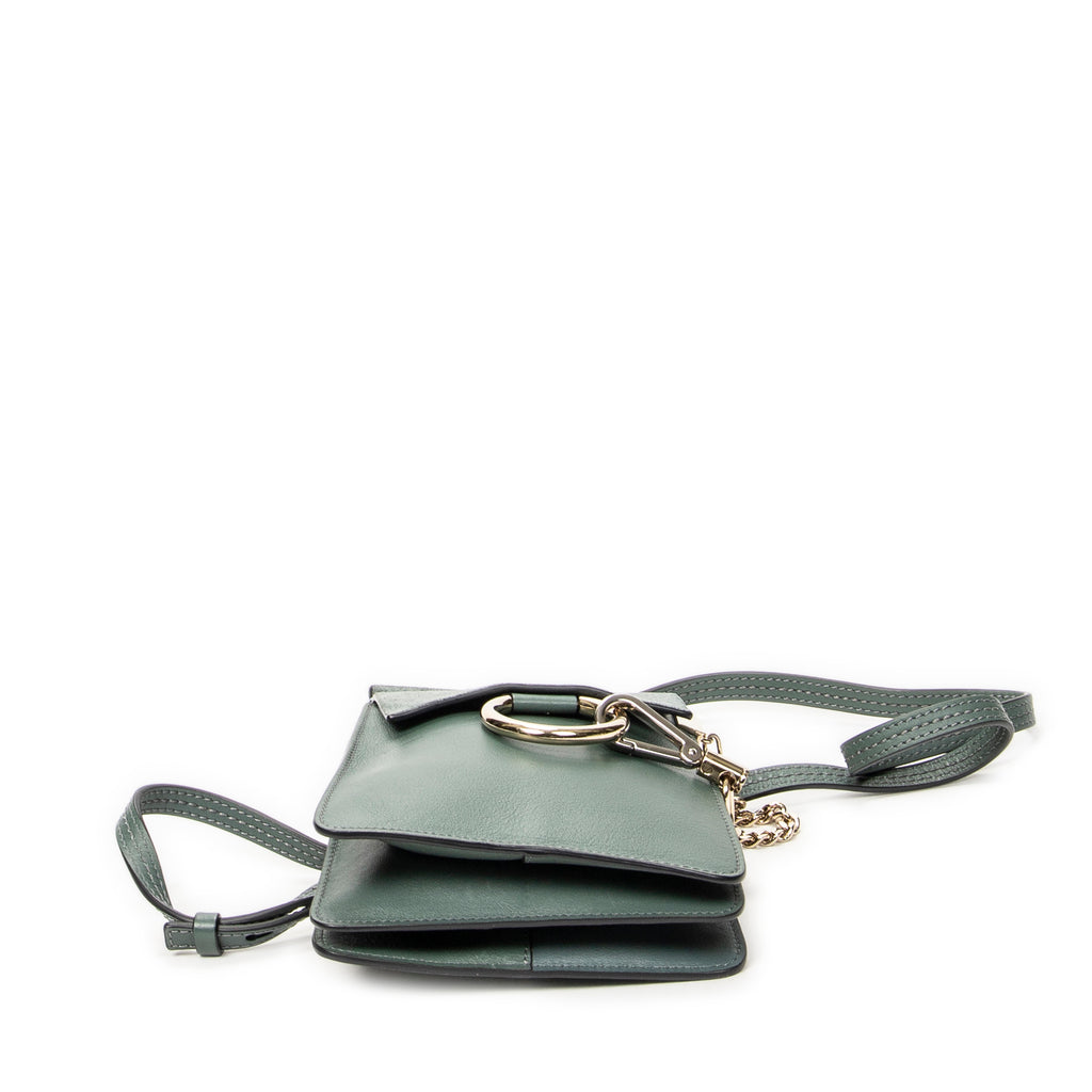 Shoulder Bag Small Faye Bracelet Bag Green Calfskin Leather