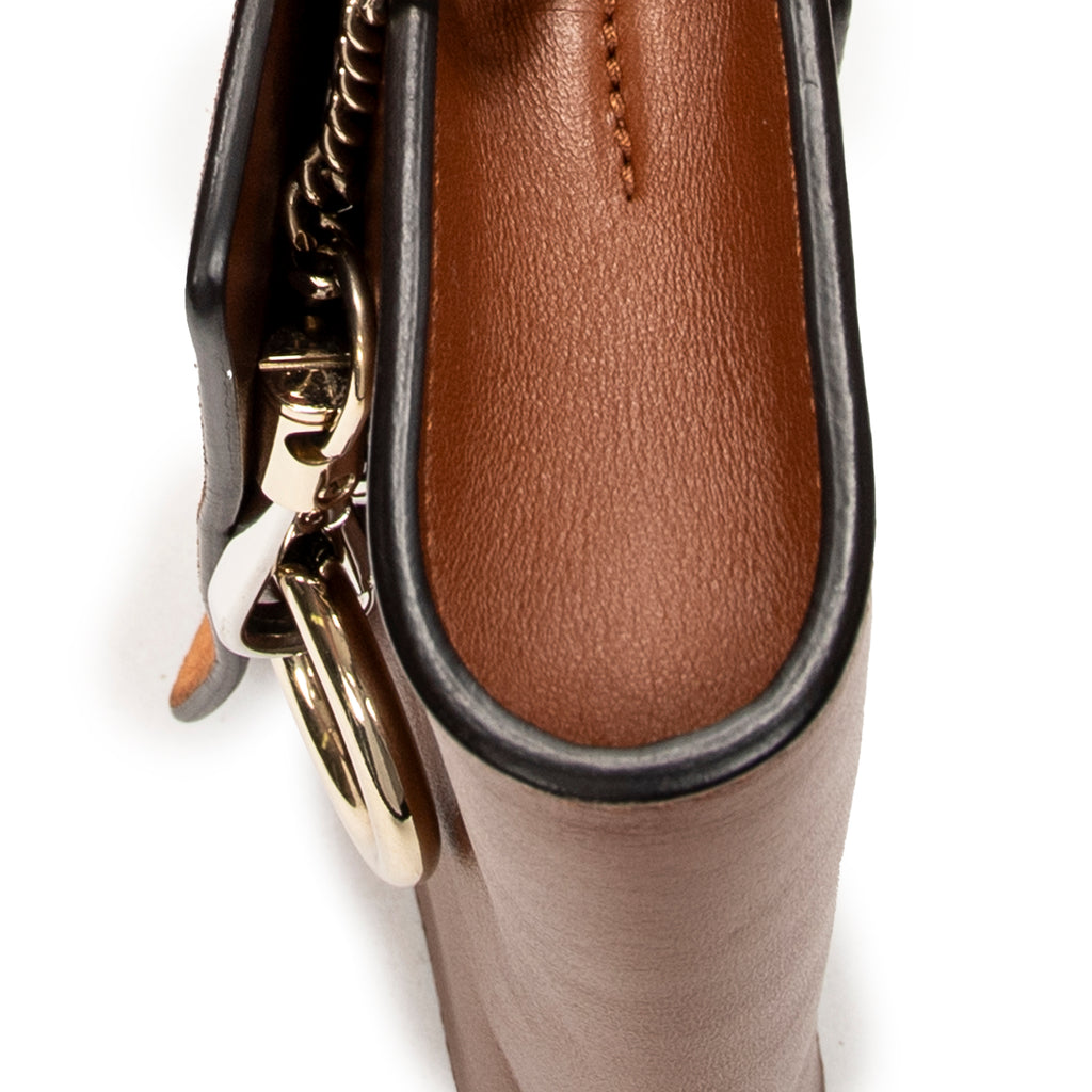 Shoulder Bag Mini Faye Brown Calfskin Leather