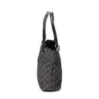 Shoulder Bag Bucket Tote Black Denim Monogrammed Denim Canvas