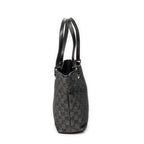 Shoulder Bag Bucket Tote Black Denim Monogrammed Denim Canvas