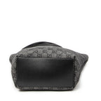 Shoulder Bag Bucket Tote Black Denim Monogrammed Denim Canvas