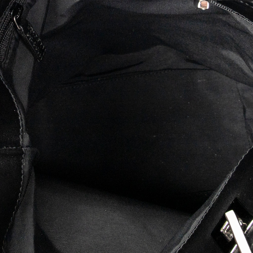 Shoulder Bag Bucket Tote Black Denim Monogrammed Denim Canvas