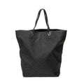 Shoulder Bag Large Tall Tote Black Monogrammed Nylon Canvas