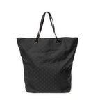 Shoulder Bag Large Tall Tote Black Monogrammed Nylon Canvas