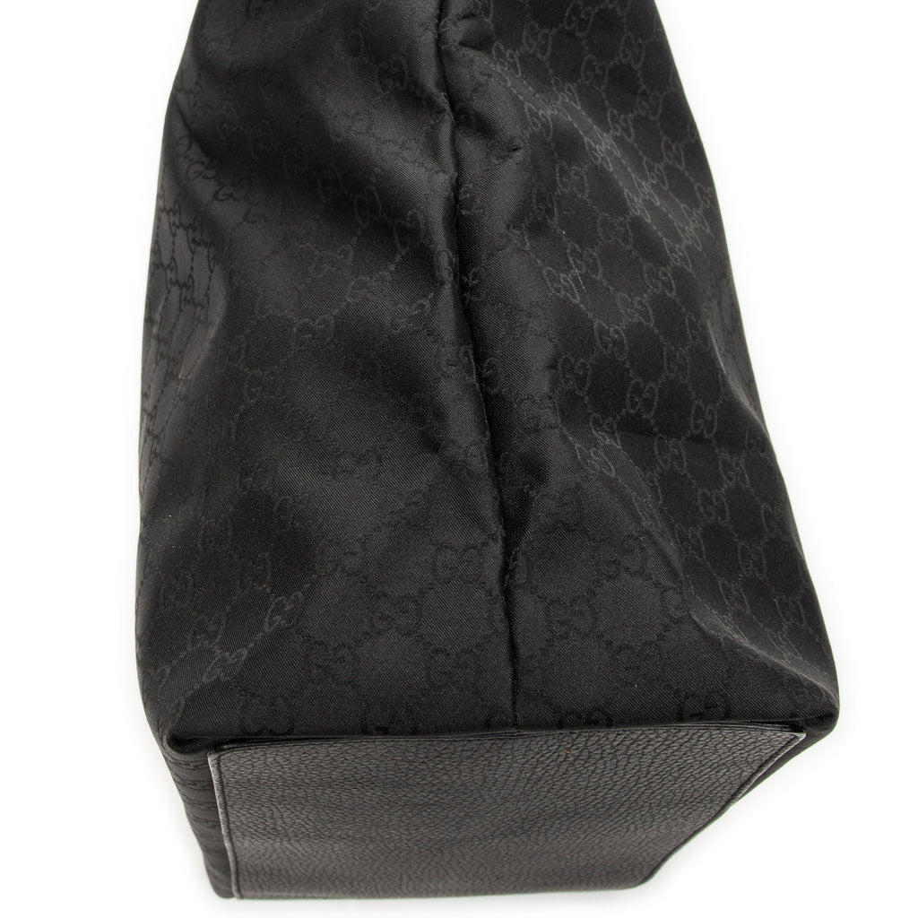Shoulder Bag Large Tall Tote Black Monogrammed Nylon Canvas