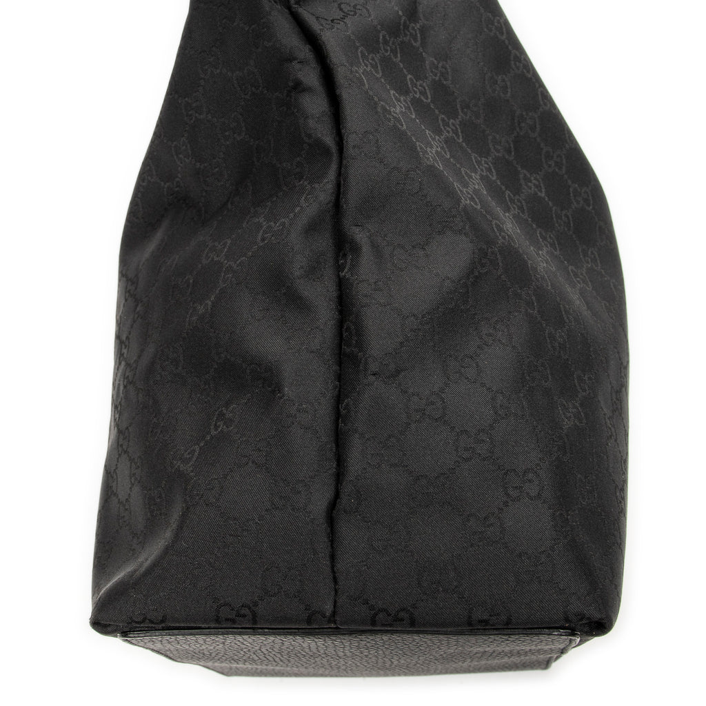 Shoulder Bag Large Tall Tote Black Monogrammed Nylon Canvas