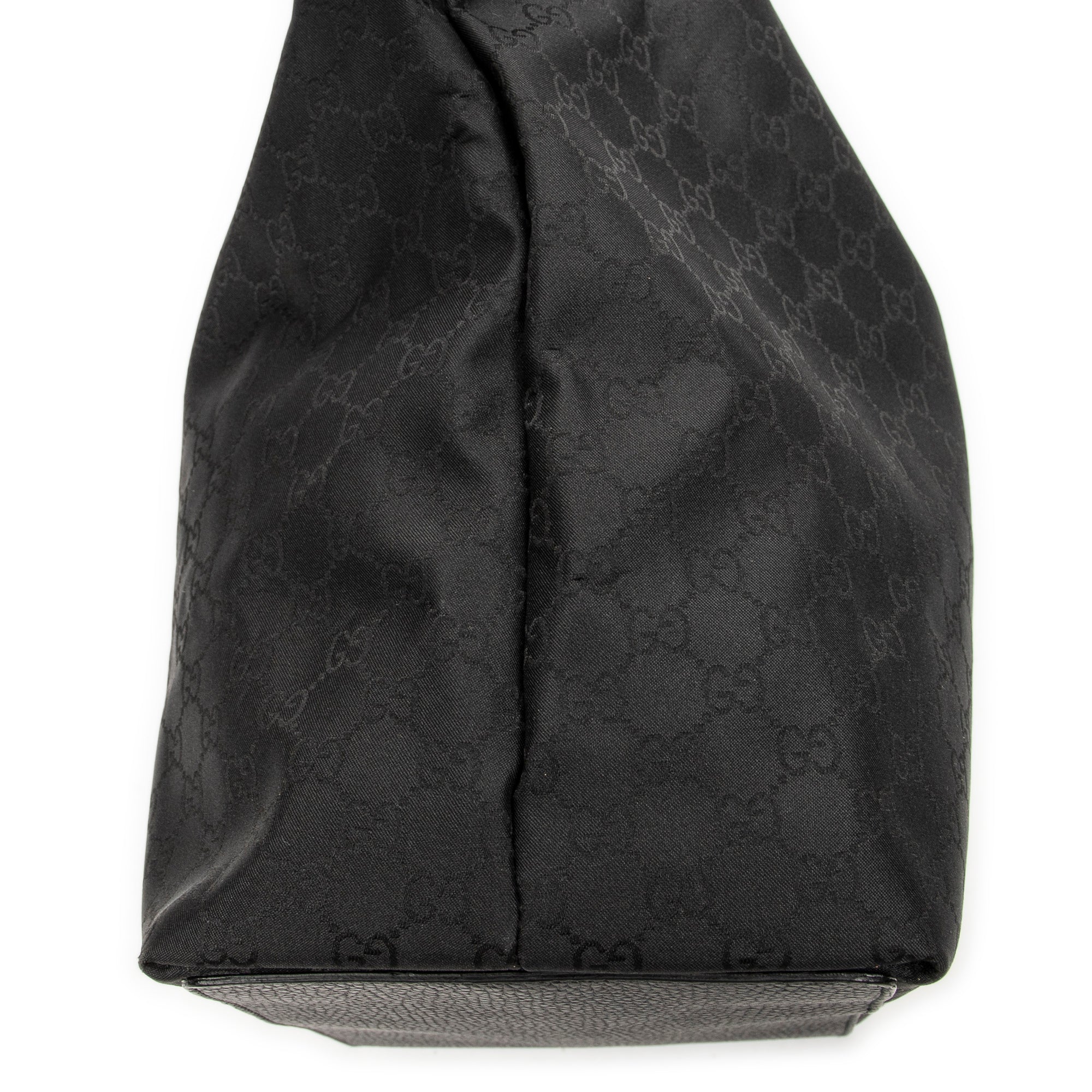 Shoulder Bag Large Tall Tote Black Monogrammed Nylon Canvas