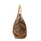 Shoulder Bag Large Web Horizontal Tote Gold Monogrammed Satin Canvas