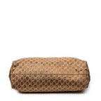 Shoulder Bag Large Web Horizontal Tote Gold Monogrammed Satin Canvas