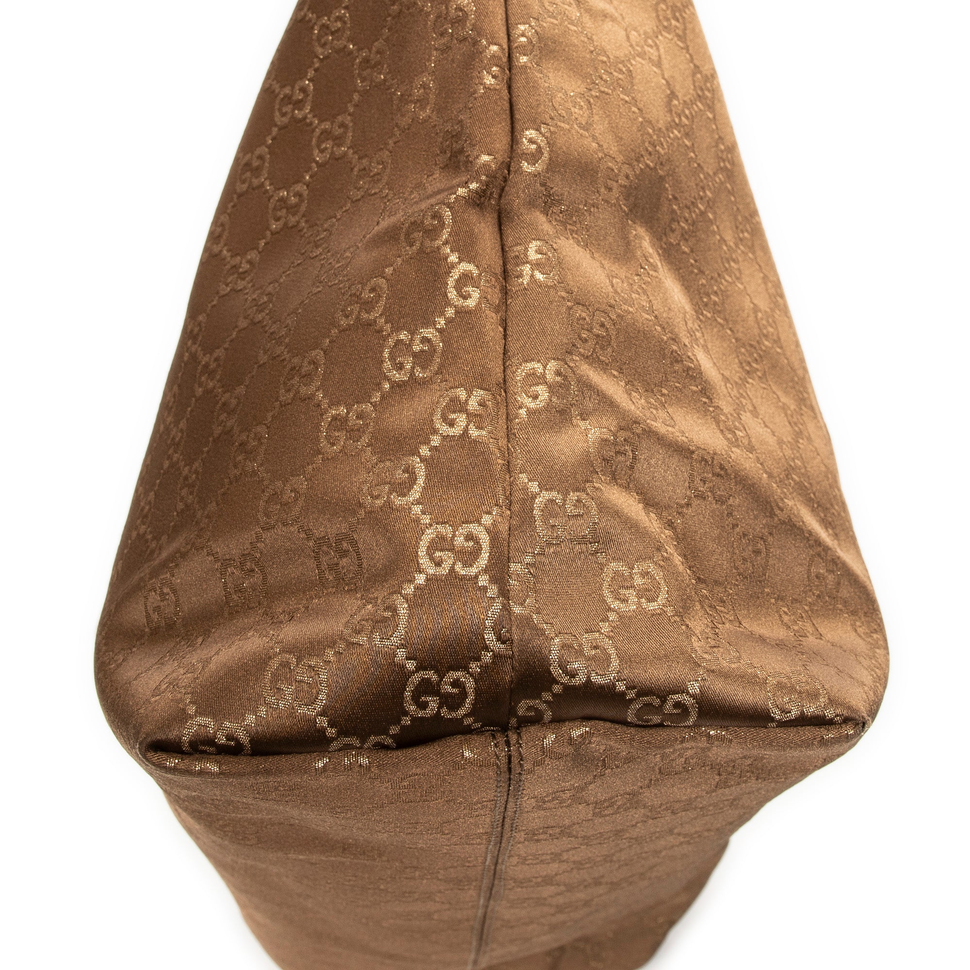 Shoulder Bag Large Web Horizontal Tote Gold Monogrammed Satin Canvas