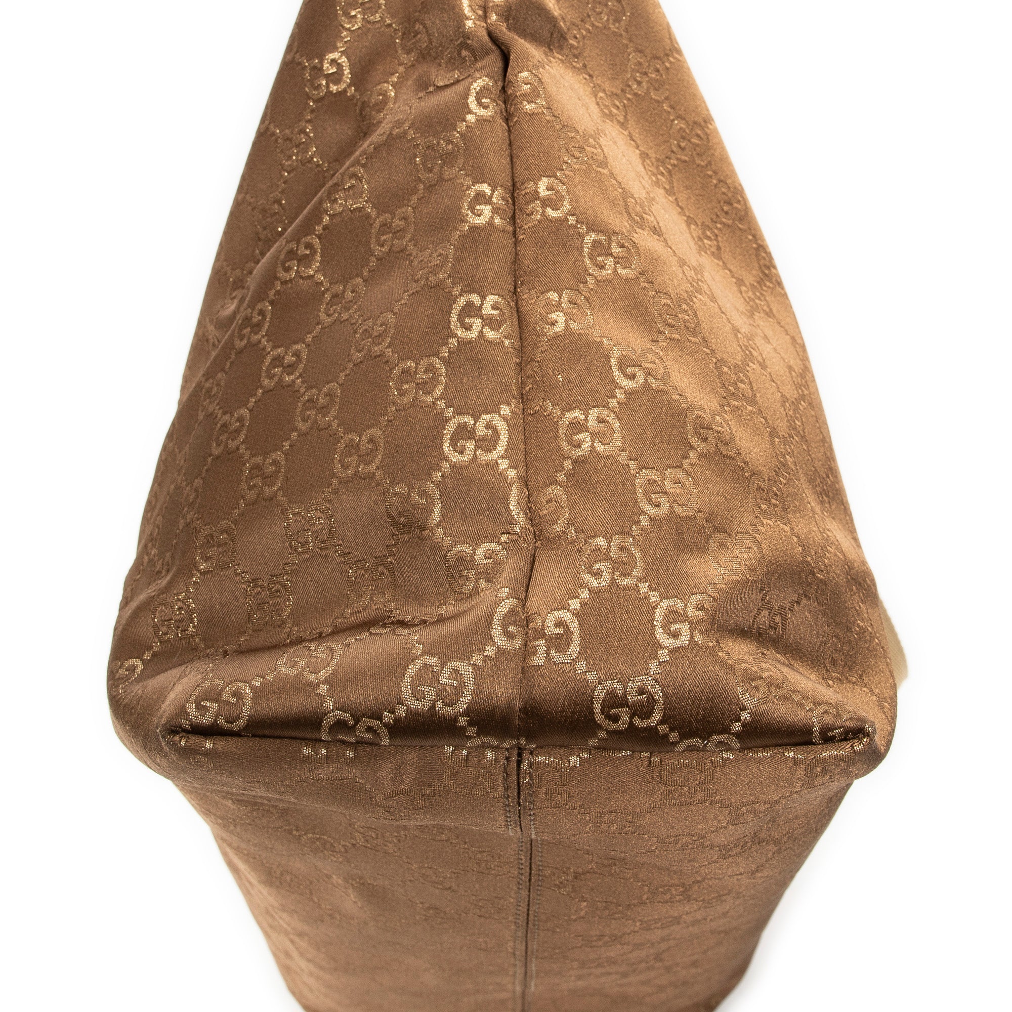 Shoulder Bag Large Web Horizontal Tote Gold Monogrammed Satin Canvas