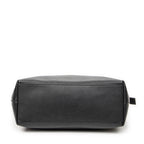 Shoulder Bag Convertible Zip Tote Black Grained Calfskin Leather