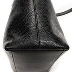 Shoulder Bag Convertible Zip Tote Black Grained Calfskin Leather