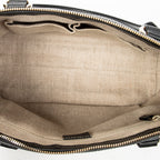 Shoulder Bag Convertible Zip Tote Black Grained Calfskin Leather