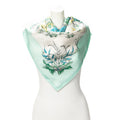 Scarf Scarf Light Green 100% Twill Silk