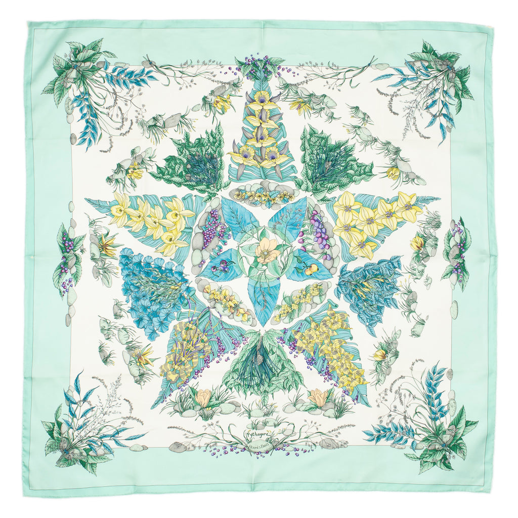 Scarf Scarf Light Green 100% Twill Silk