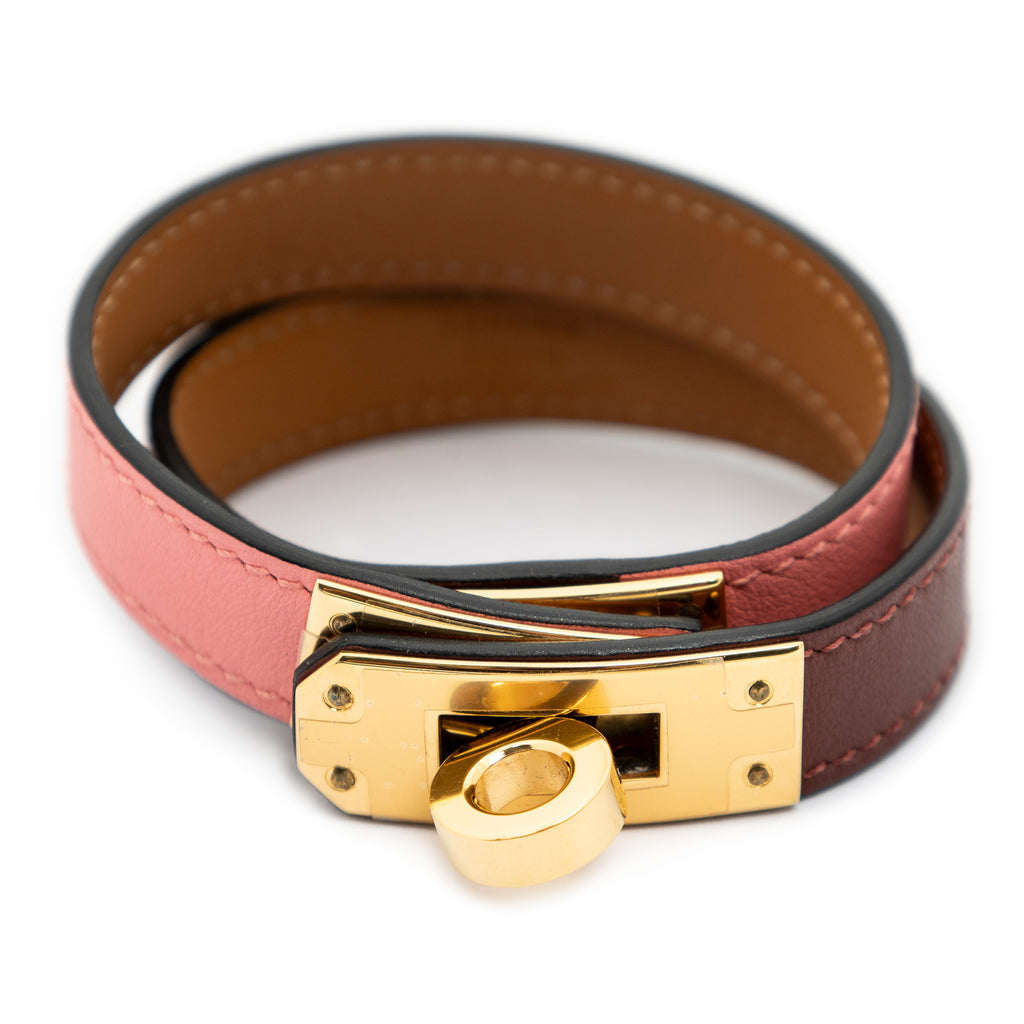 Bracelet Kelly Double Tour Bracelet Pink Swift Leather