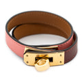 Bracelet Kelly Double Tour Bracelet Pink Swift Leather