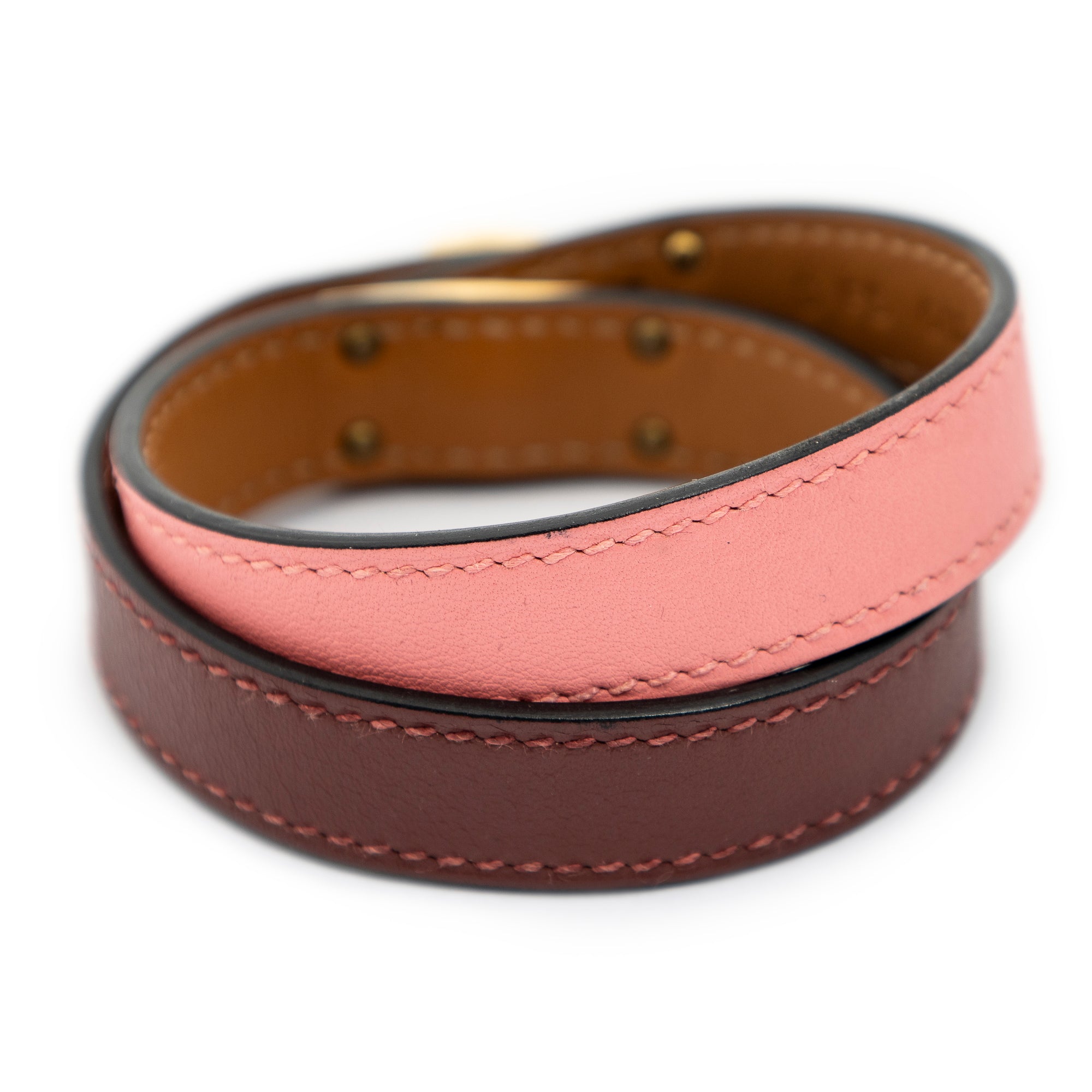 Bracelet Kelly Double Tour Bracelet Pink Swift Leather