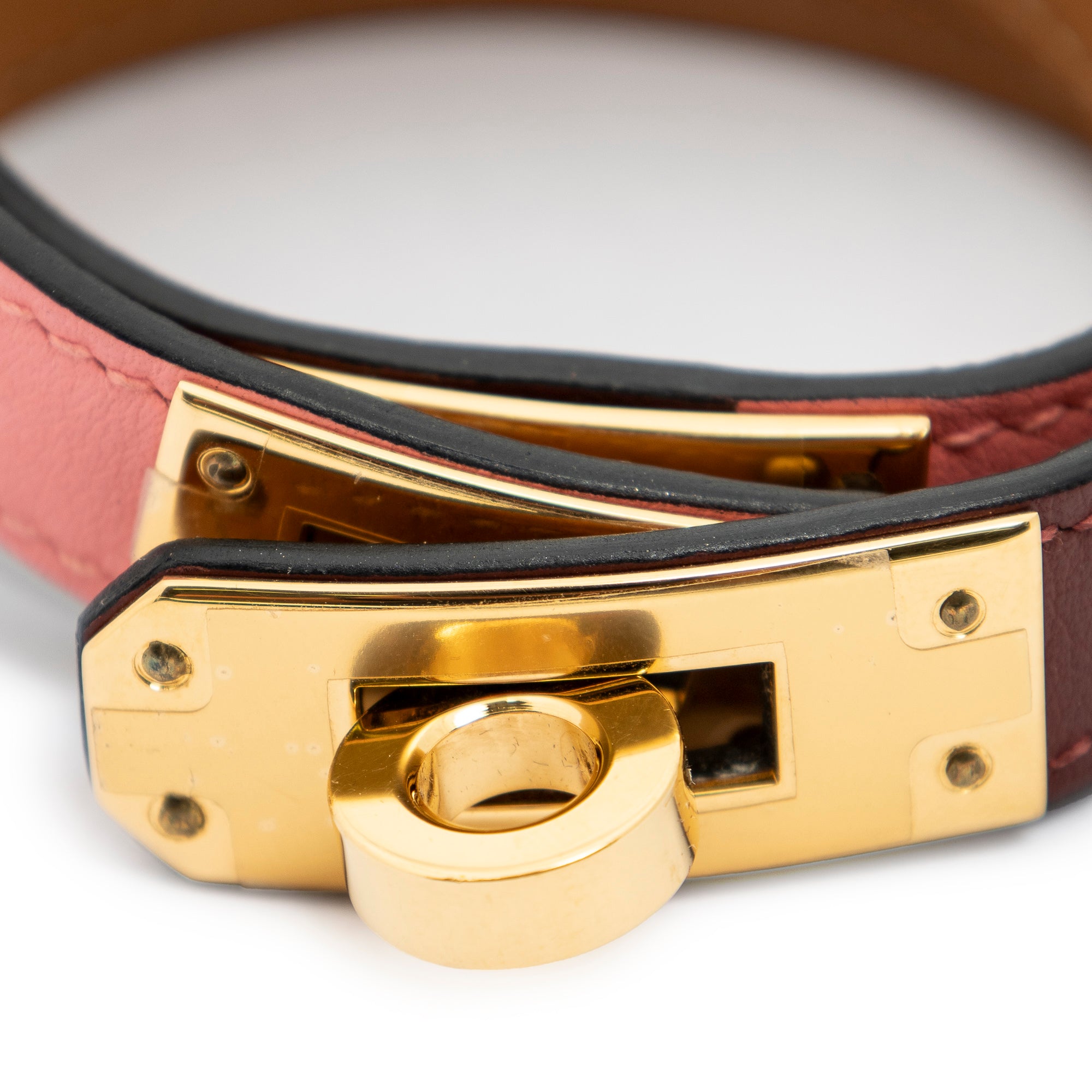 Bracelet Kelly Double Tour Bracelet Pink Swift Leather