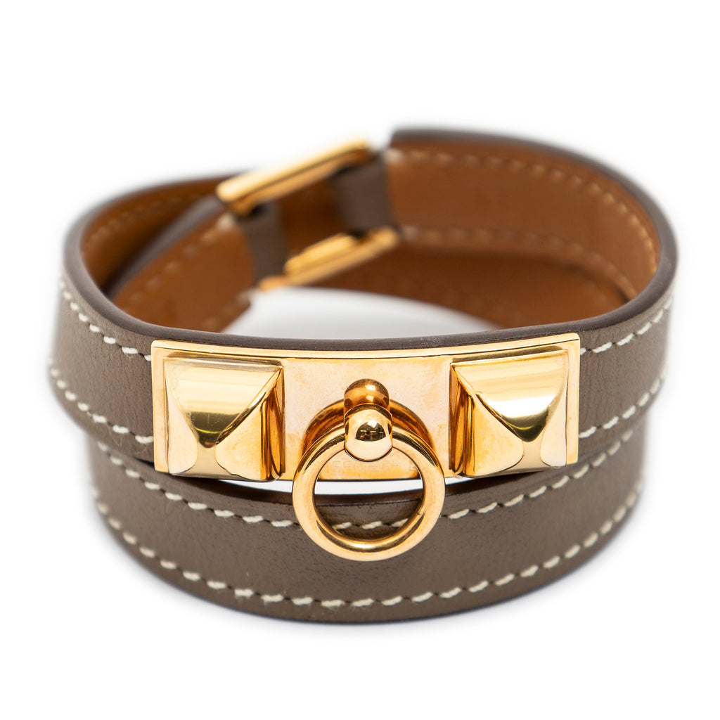 Bracelet Rivale Double Tour Bracelet XS Etoupe Grey Swift Leather