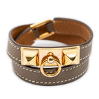 Bracelet Rivale Double Tour Bracelet XS Etoupe Grey Swift Leather
