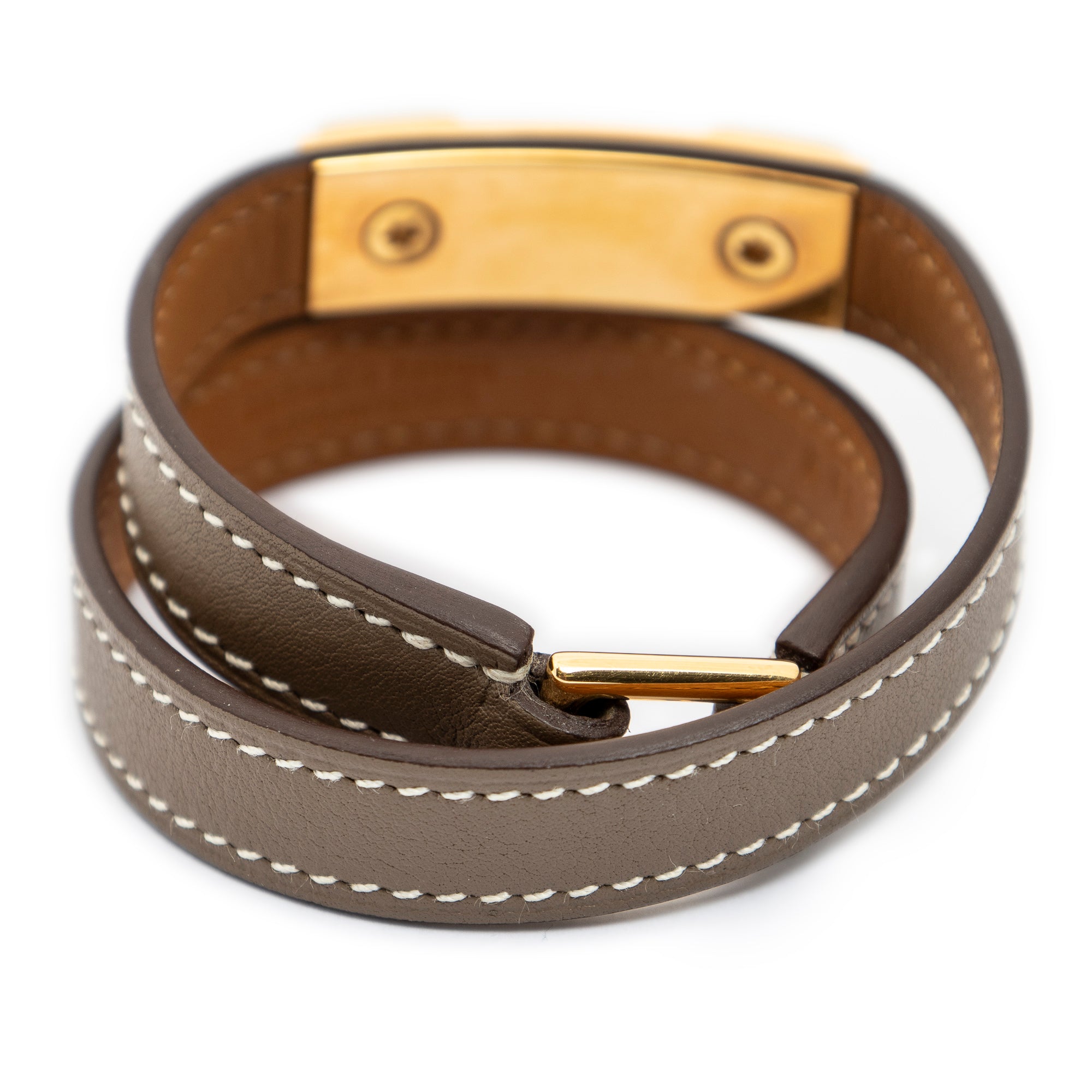 Bracelet Rivale Double Tour Bracelet XS Etoupe Grey Swift Leather