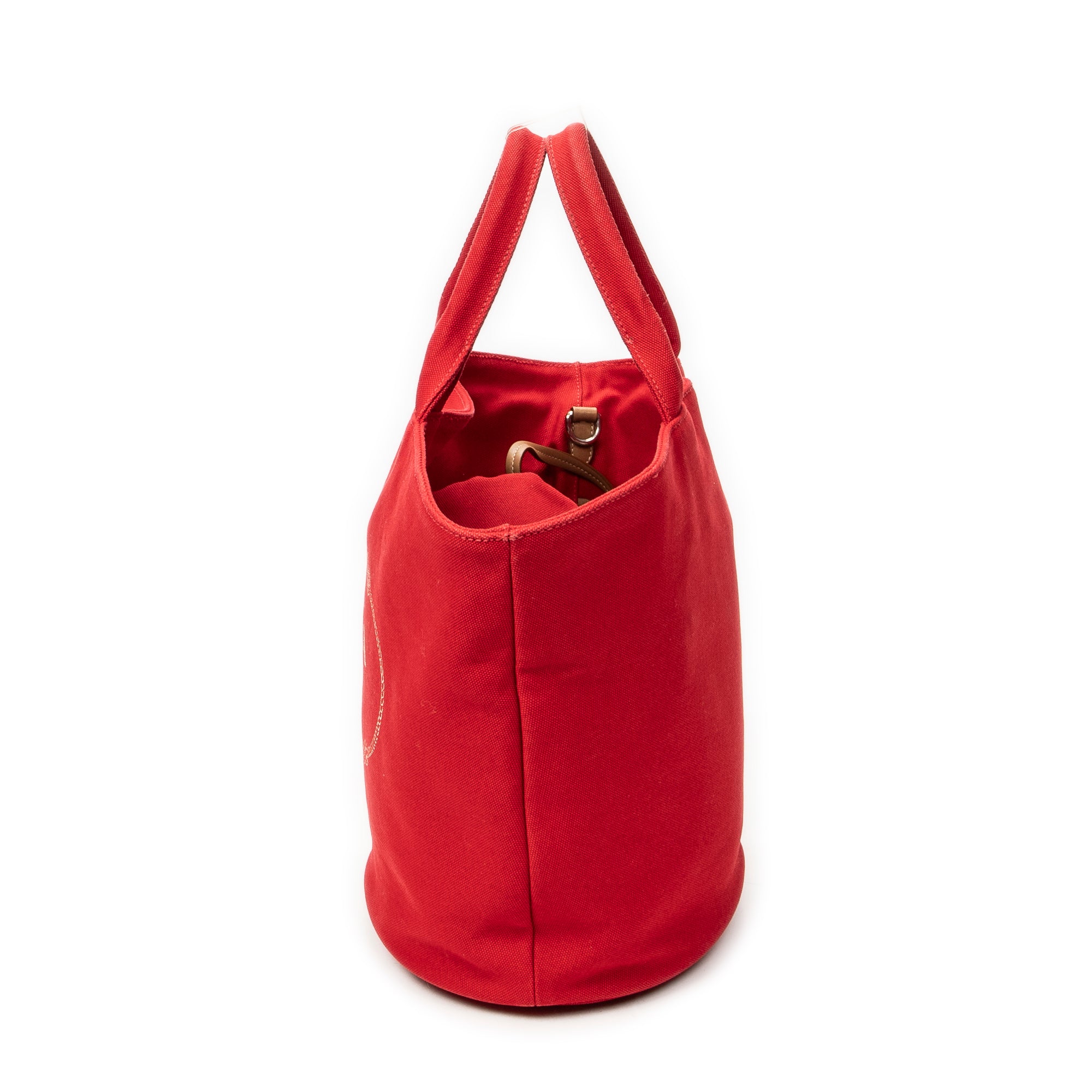Shoulder Bag Large Canapa Bucket Tote Red Canapa Canvas