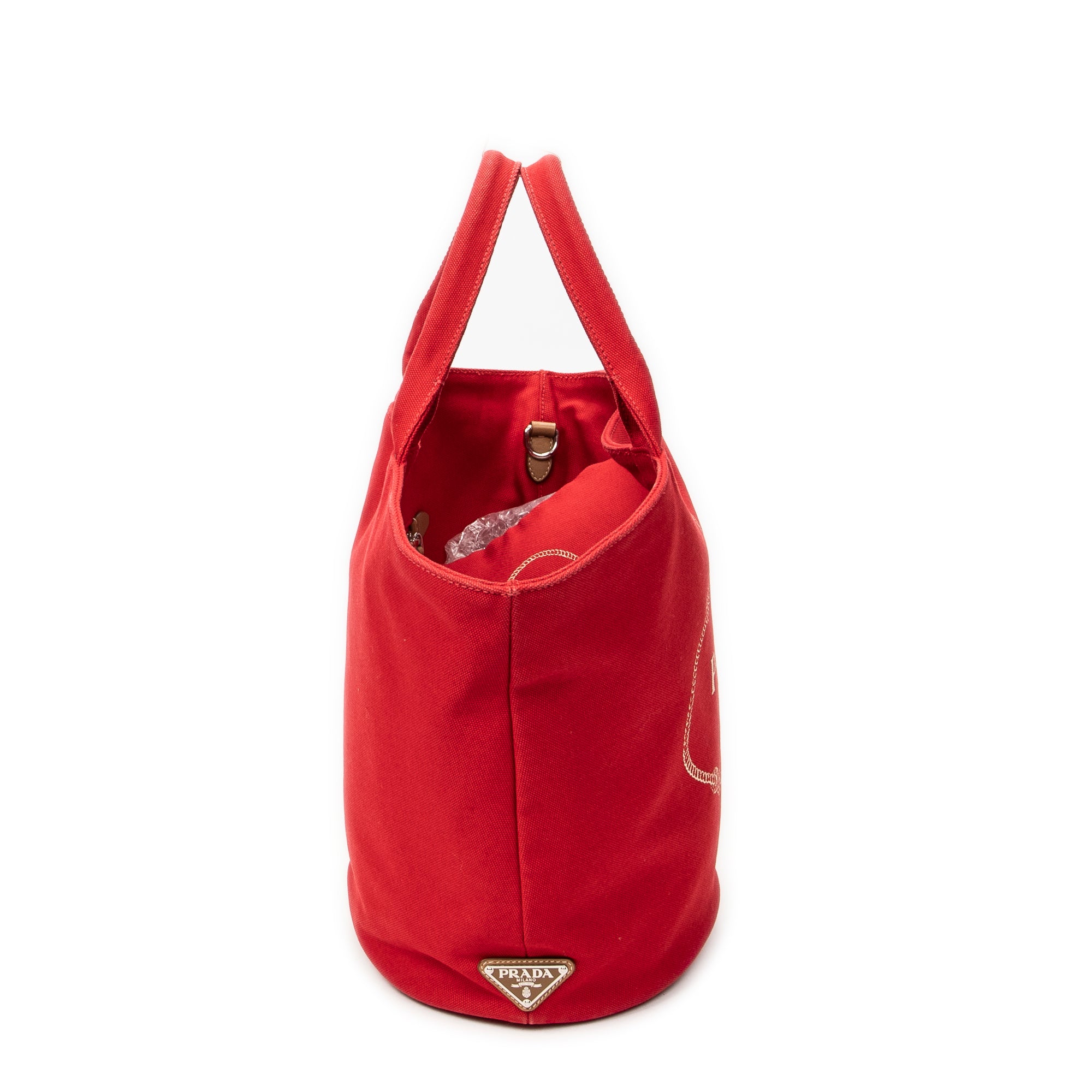 Shoulder Bag Large Canapa Bucket Tote Red Canapa Canvas
