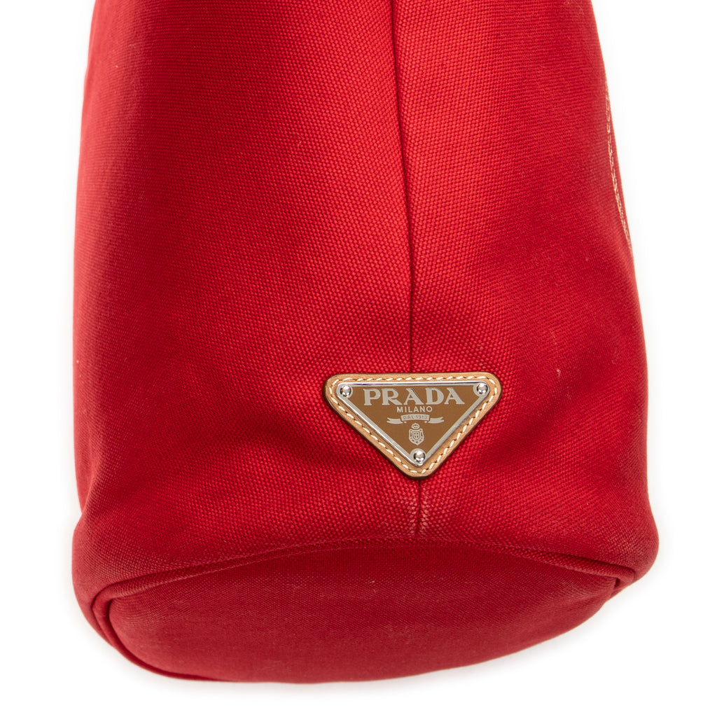 Shoulder Bag Large Canapa Bucket Tote Red Canapa Canvas