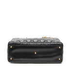 Shoulder Bag Large Lady Dior Zip Black Cannage Lambskin Leather