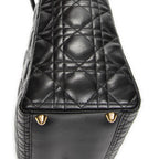 Shoulder Bag Large Lady Dior Zip Black Cannage Lambskin Leather