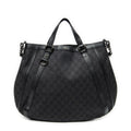 Shoulder Bag Abbey Convertible Tote Black Denim Monogrammed Denim Canvas