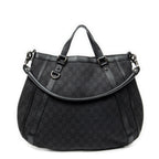 Shoulder Bag Abbey Convertible Tote Black Denim Monogrammed Denim Canvas
