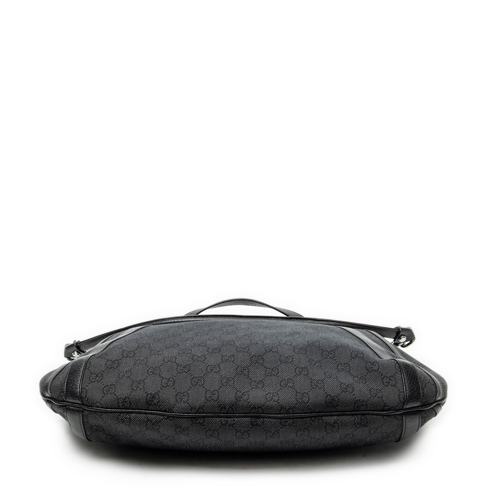 Shoulder Bag Abbey Convertible Tote Black Denim Monogrammed Denim Canvas