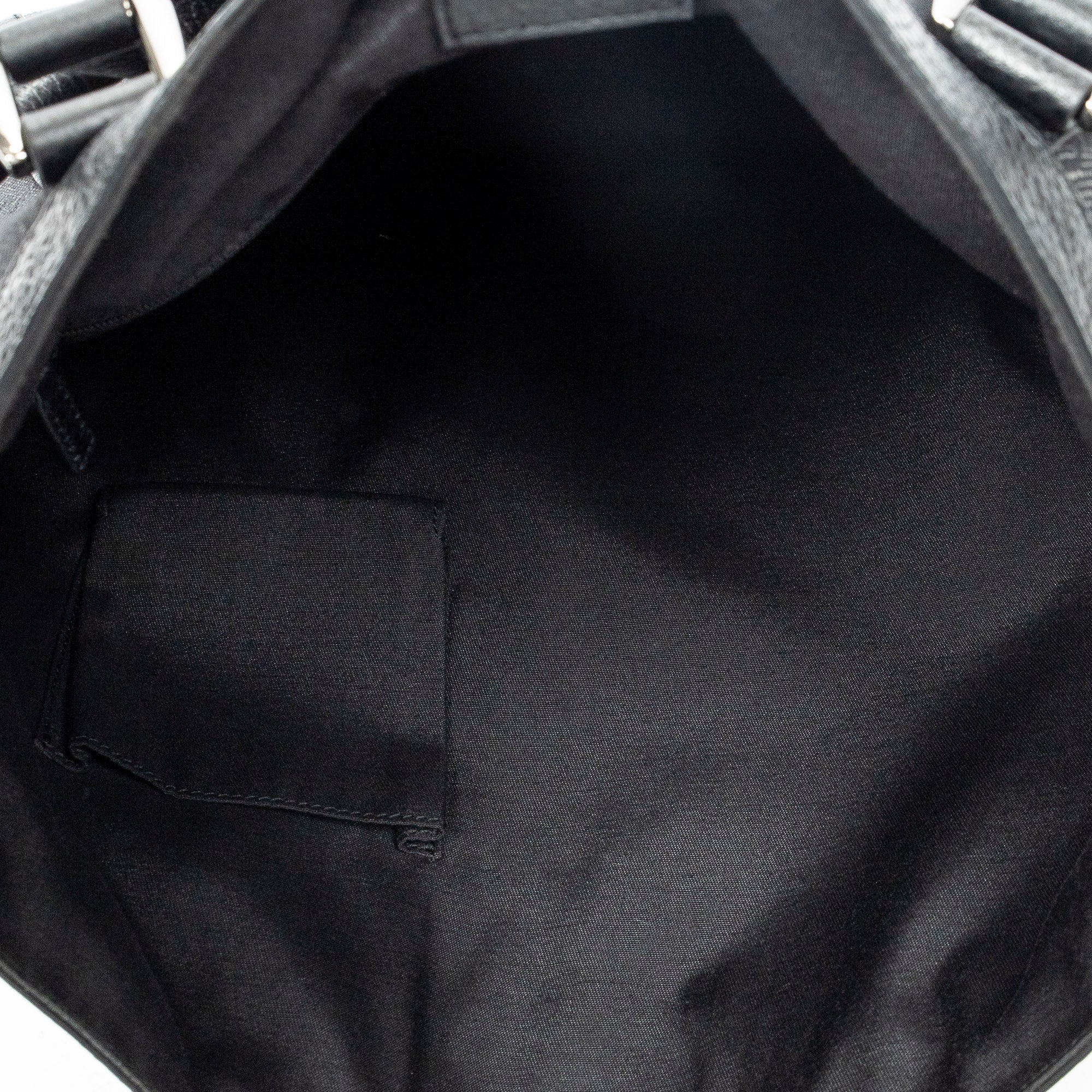 Shoulder Bag Abbey Convertible Tote Black Denim Monogrammed Denim Canvas