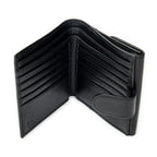 Wallet Interlocking G Compact French Wallet Black Grained Calfskin Leather