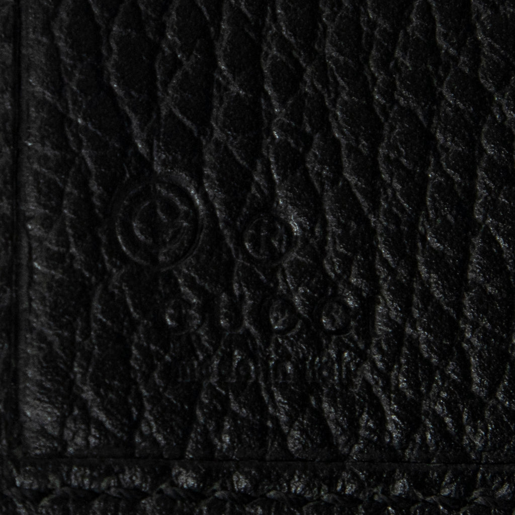 Wallet Interlocking G Compact French Wallet Black Grained Calfskin Leather