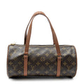 Handbag Papillon 30 Brown Monogram Canvas