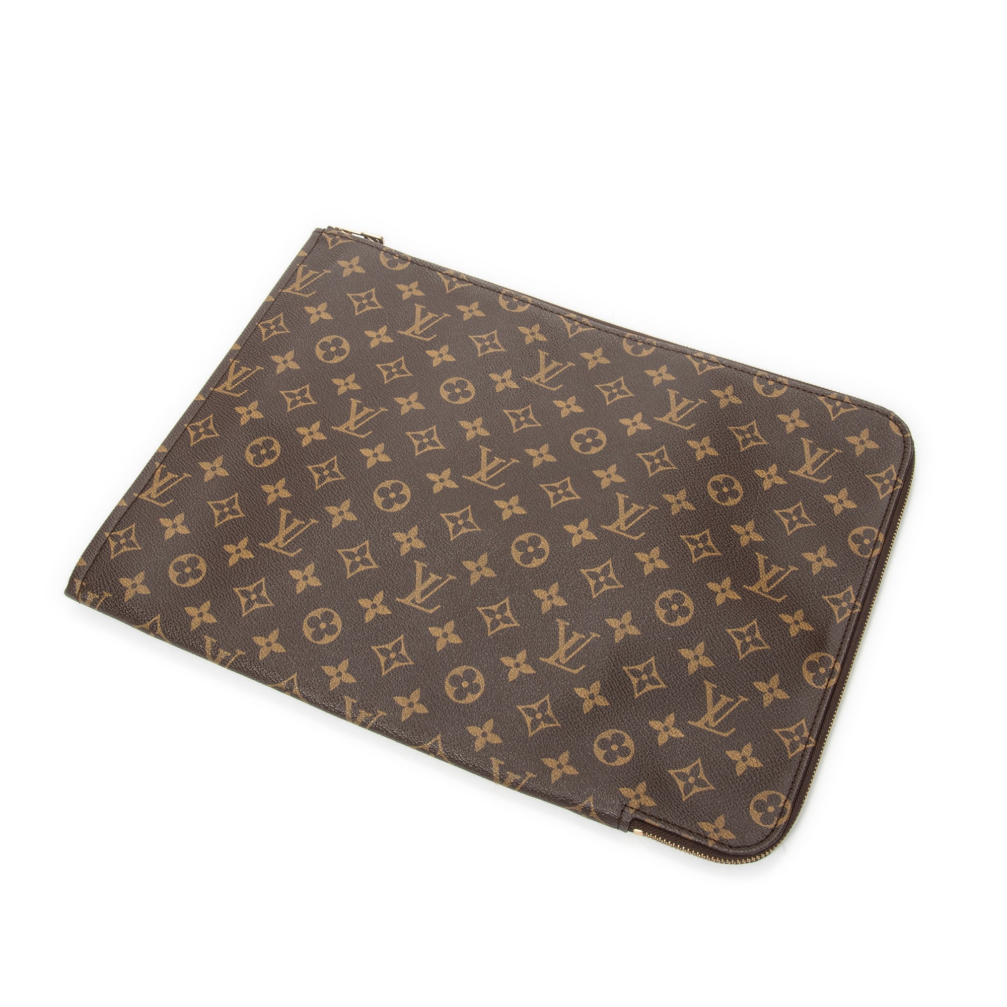 Clutch Poche Documents GM Brown Monogram Canvas
