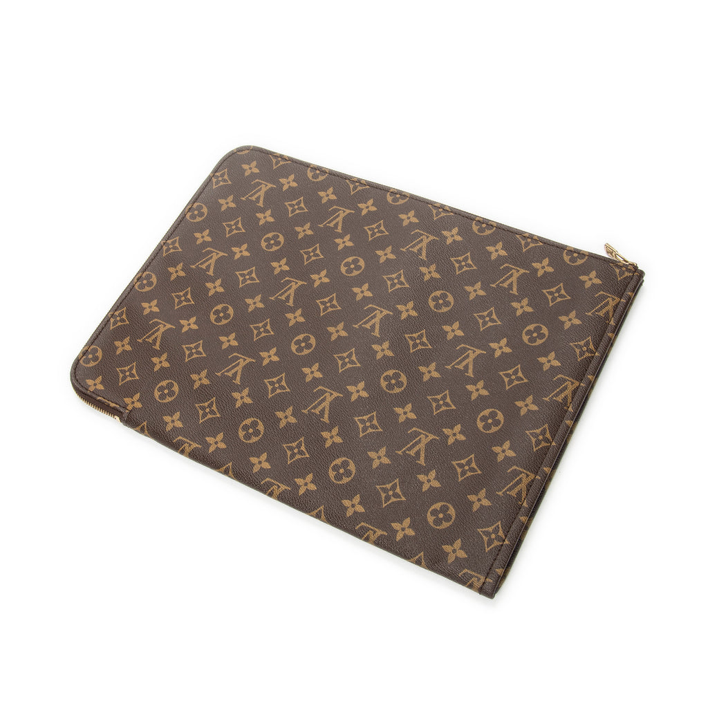 Clutch Poche Documents GM Brown Monogram Canvas