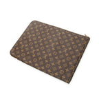 Clutch Poche Documents GM Brown Monogram Canvas