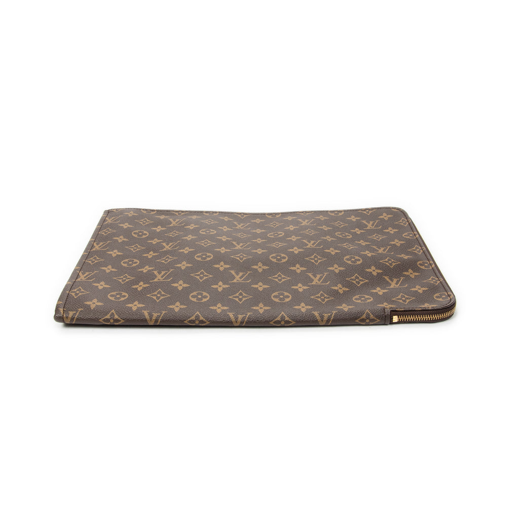 Clutch Poche Documents GM Brown Monogram Canvas