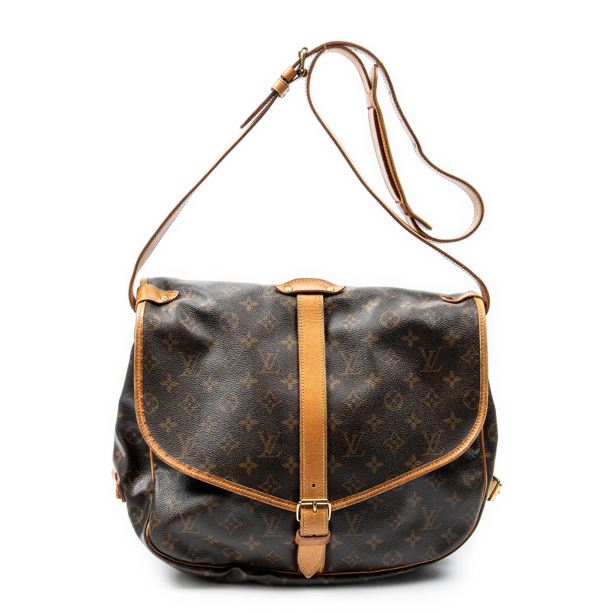 Sac bandoulière Saumur GM en toile Monogram marron