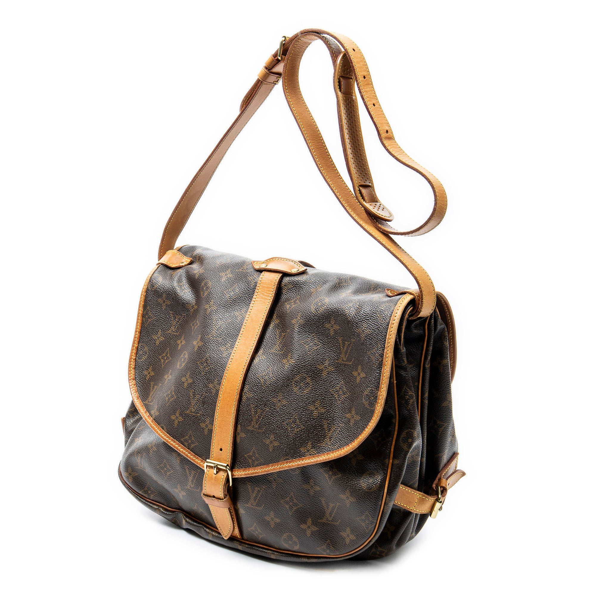 Sac bandoulière Saumur GM en toile Monogram marron