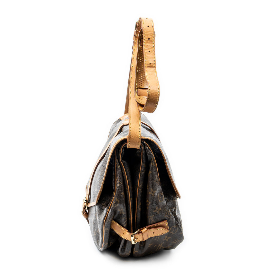 Sac bandoulière Saumur GM en toile Monogram marron
