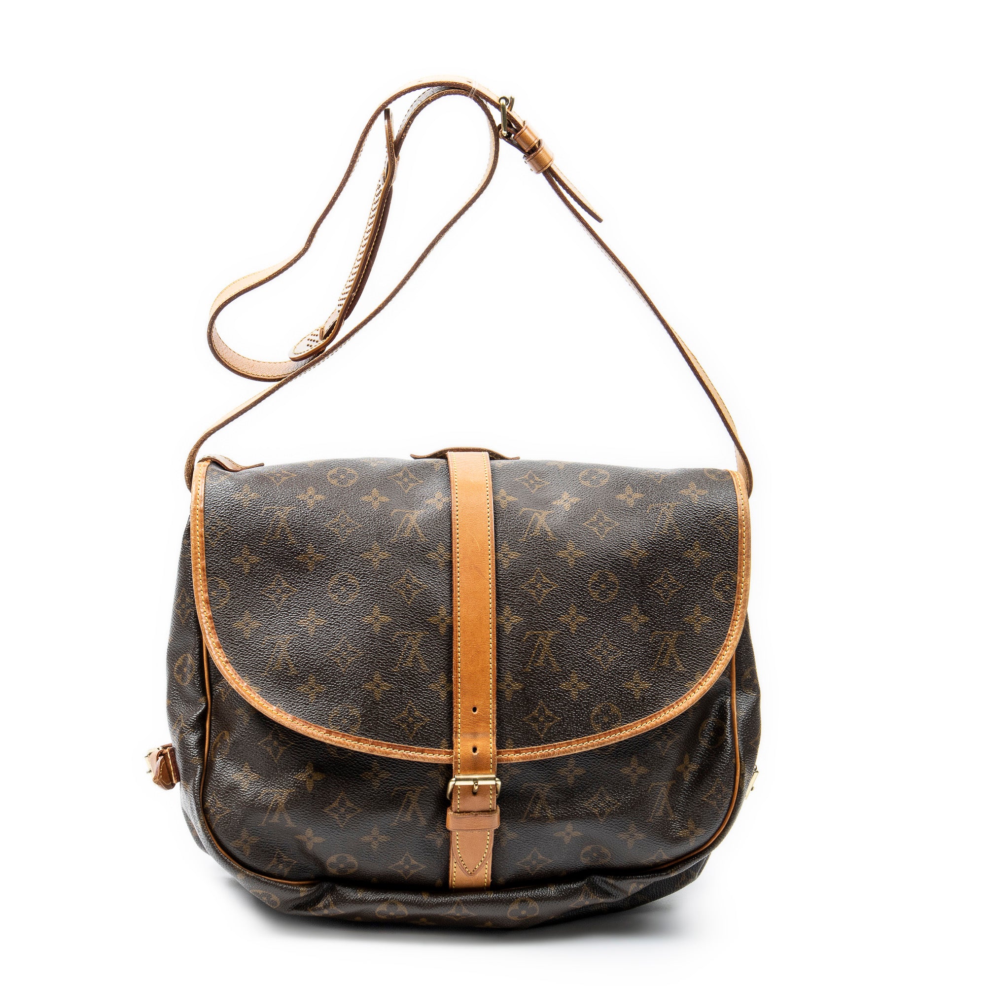 Sac bandoulière Saumur GM en toile Monogram marron