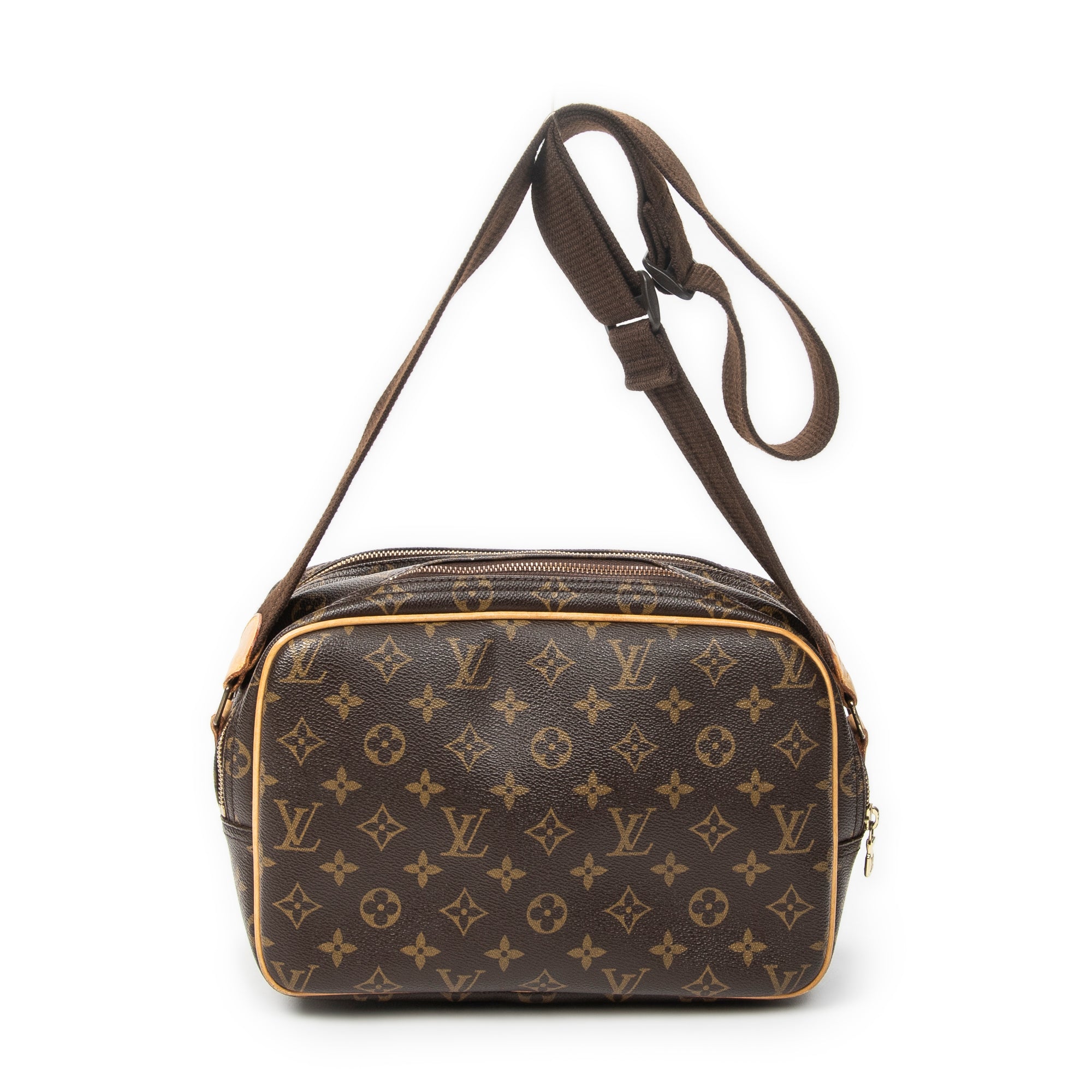 Sac Reporter PM en toile Monogram marron