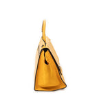 Handbag Medium Trapeze Yellow Grained Calfskin Leather